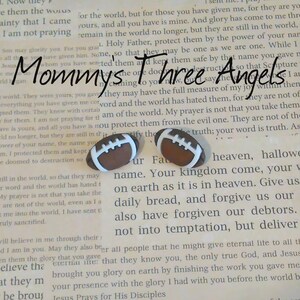 Football Button Stud Earrings READY TO SHIP