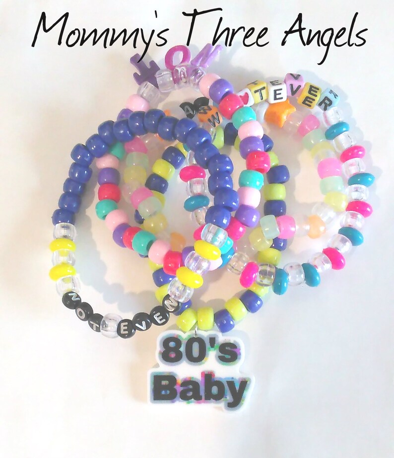 80's Theme Phrases Kandi Bracelets/Random 1980's Etsy