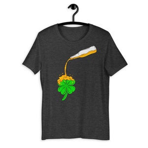 Beer Bottle Pouring Over A Shamrock St Patricks Day T-shirt