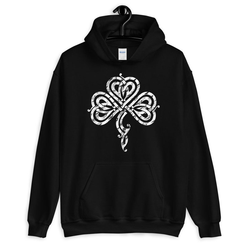 Pretty Irish Celtic Knot Shamrock Hoodie image 2