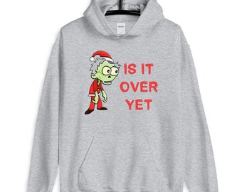 Zombie Santa Is It Over Yet Funny Christmas Unisex Hoodie