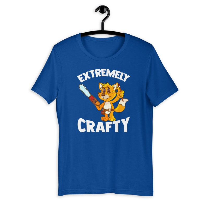 Extremely Crafty Cute Fox Woodworker For DIY and Creative T-shirt True Royal