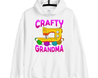 Crafty Grandma Sewing Machine Gift Idea For Grandmother Unisex Hoodie