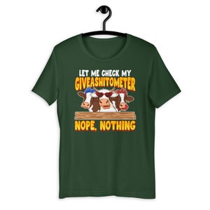 Let Me Check My Giveashitometer Funny Cow T-shirt