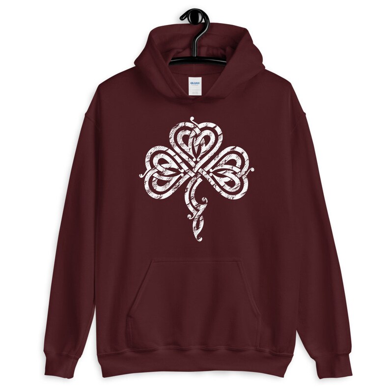 Pretty Irish Celtic Knot Shamrock Hoodie image 6