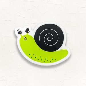 Sticker vinyle escargot - Sticker découpé dessiné à la main - Sticker insecte illustré pour ordinateur portable - Stickers pour voiture Nature mignonne - Cadeau pour jardiniers