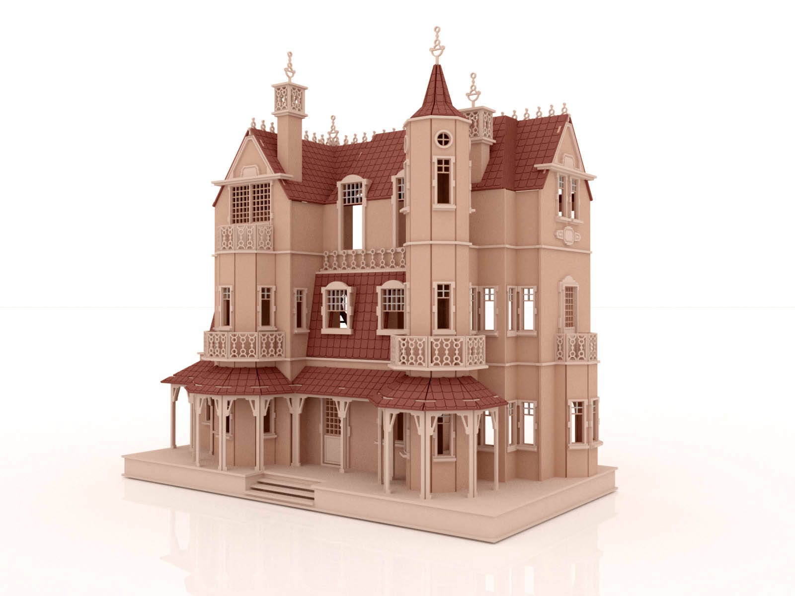Gotische Herrenhaus Laser Cnc Router Schneidemuster Dxf Etsy