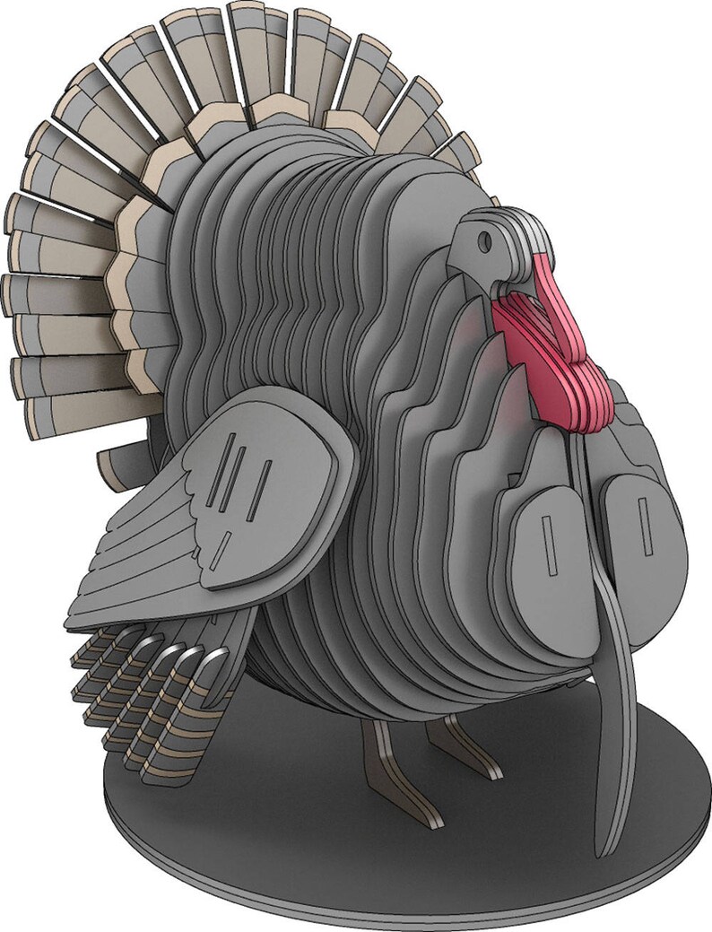 Download Turkey Laser Cut vector scroll saw Pattern DXF SVG PDF | Etsy