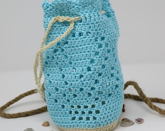 Crochet Seashell Bag Pattern – Easy Drawstring Beach Collecting Bag PDF