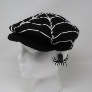 CROCHET PATTERN Spider Web Newsboy Hat, spider cap, .pdf crochet pattern, crochet design, Halloween crochet hat, Halloween hat pattern