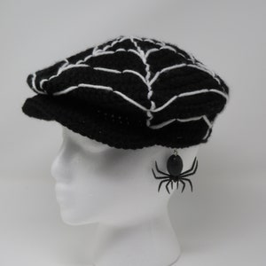 Crochet Spider Web Newsboy Hat Pattern: Halloween Cap (PDF Pattern)