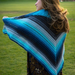 Set Adrift Triangle Shawl Crochet PATTERN, printable .pdf