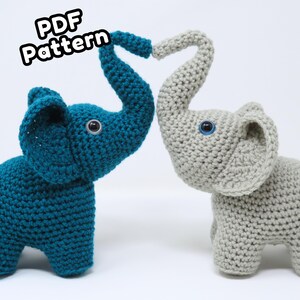 Słonie z trąbami w kształcie serca – wzór PDF – projekt szydełkowy amigurumi