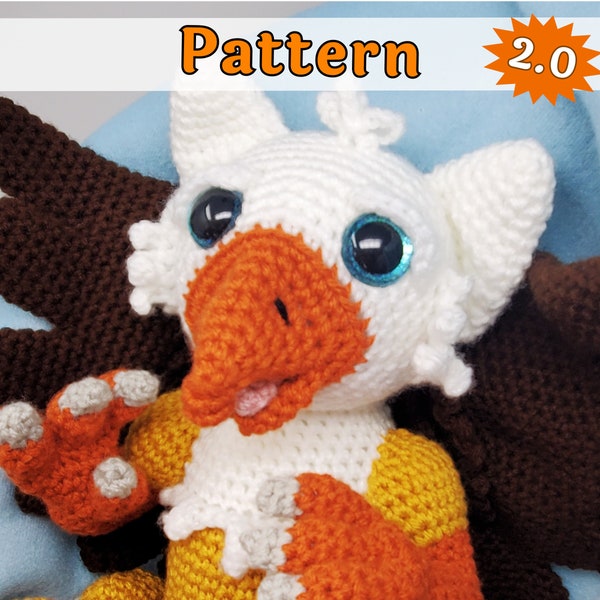 Newborn Gryphon Crochet Pattern, Scout the Baby Gryphon 2.0, printable pdf