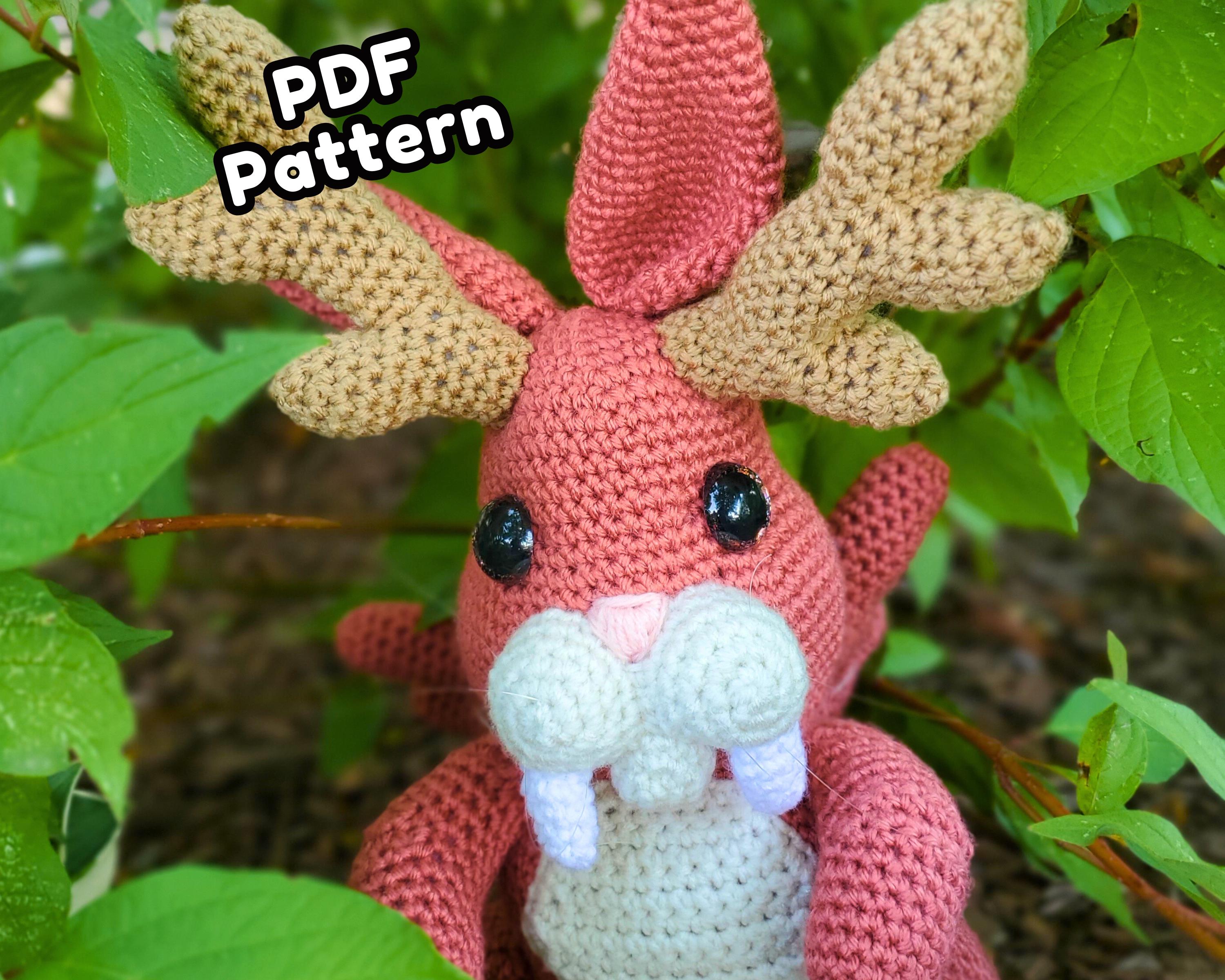 34 Crochet Rabbit Patterns with Baskets, Keychains, and Rattles 25 Wolpertinger Rabbit Crochet