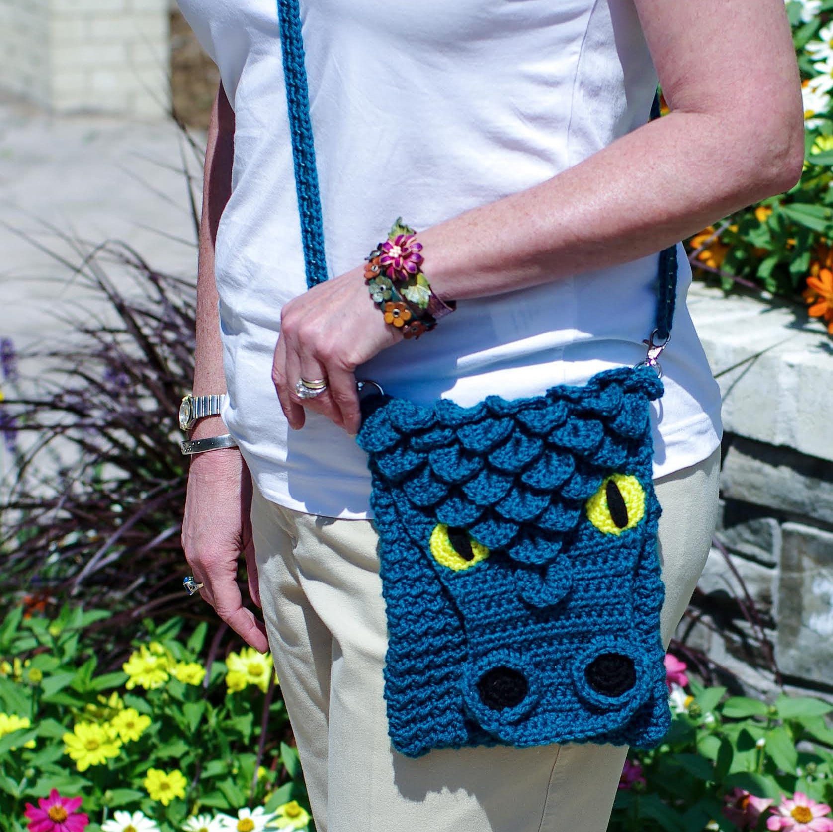crochet dragon bag