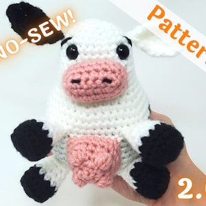 Little Cow No-Sew Crochet Pattern, Maizee the Co amigurumi, printable pdf