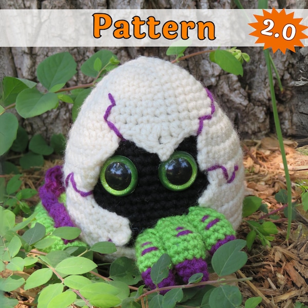 Dragon Egg Crochet Pattern, Hatching Baby Amigurumi, PDF Pattern