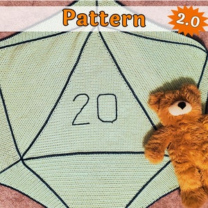 Easy Baby Blanket Pattern - D20 Hexagon Design - Aran Yarn - Pattern PDF