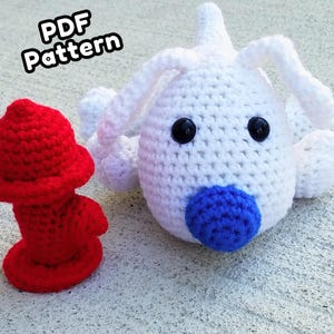 Dog and Hydrant Crochet Amigurumi Pattern, PDF
