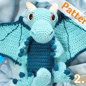 Dragon Crochet Pattern, Baby Dragon, Amigurumi, Toby, printable pdf