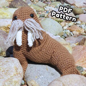 Walrus Crochet Pattern, Amigurumi, Walter the Walrus, printable pdf