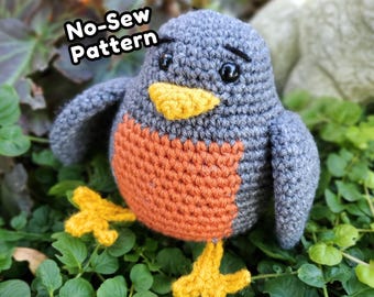 No-Sew Rotkehlchen Amigurumi Häkelanleitung PDF