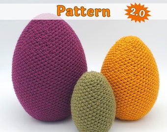 Dragon Egg Crochet Pattern, textured egg, jumbo plastic egg, printable pdf