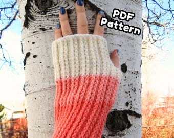 Crochet Pattern, Sweater Mitts, Fingerless Gloves, printable .pdf