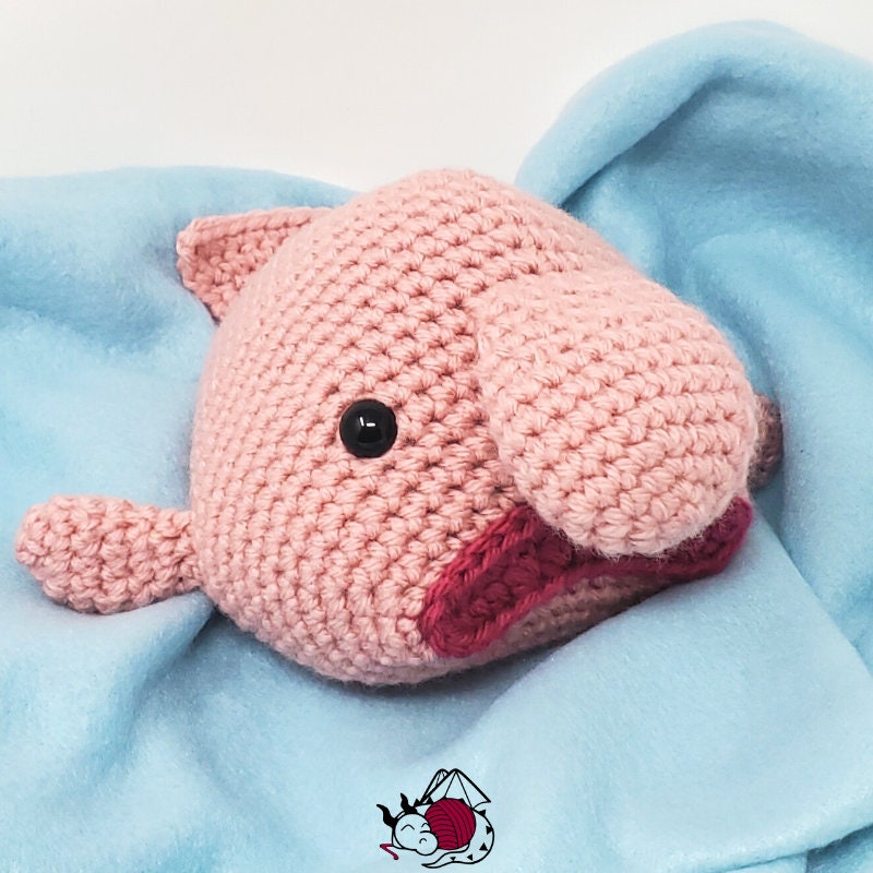 Hubert the Blob Fish  Premium Pattern - Hooked by Kati