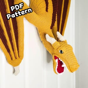 Wall Dragon Crochet Pattern, Bishop - Hanging Fantasy Decor PDF