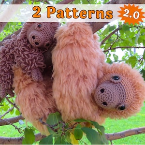 Sloth, Momma and Baby Crochet Patterns, Amelia and Dell, printable pdf