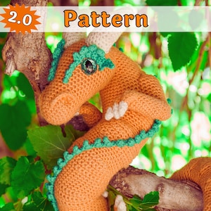 Chinese Dragon Crochet Pattern, Amigurumi Easy PDF