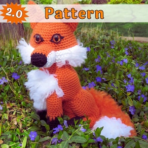 Realistic Fox Amigurumi Plush Crochet Pattern PDF
