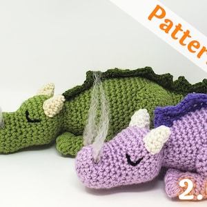 Sleeping Baby Dragon Crochet Pattern, Fizzle, printable pdf