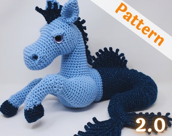 Merhorse, hippocampus Amigurumi Crochet Pattern PDF, Murdock the Kelpie