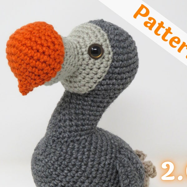 Dodo Bird amigurumi crochet pattern, Lewis, printable pdf