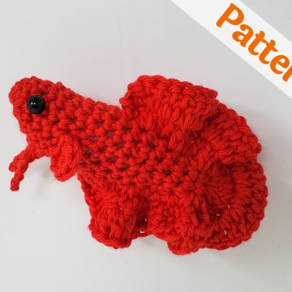 Betta Fish Crochet PATTERN, printable pdf, instant download