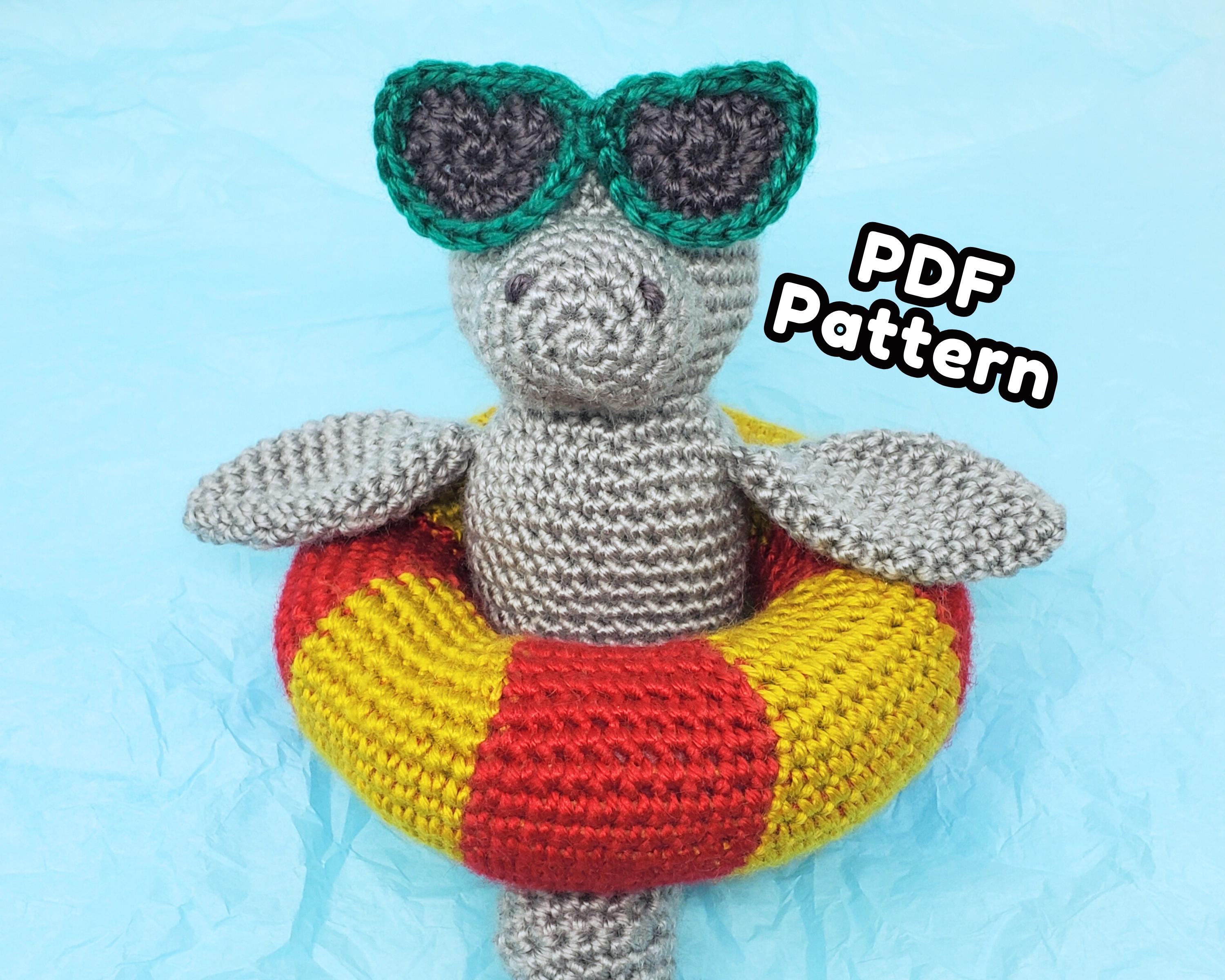 30 Manatee Crochet Patterns: Adorable Sea Cow Designs for Every Skill Level 6 Manatee Amigurumi Pattern in Pool Floaty