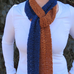 Denim Duet Crochet Scarf Pattern: Beginner-Friendly (PDF)