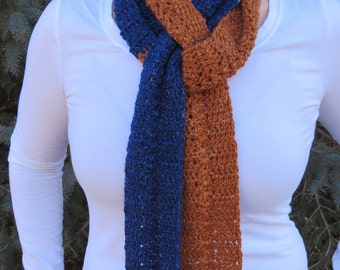 Long scarf Crochet Pattern, Denim Duet, printable .pdf, gift for her, fast beginner crochet pattern