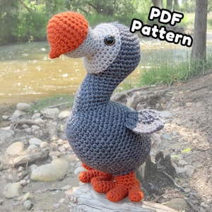 Padrão de Crochê Amigurumi de Dodô - Pássaro de Pelúcia Divertido - PDF para Imprimir