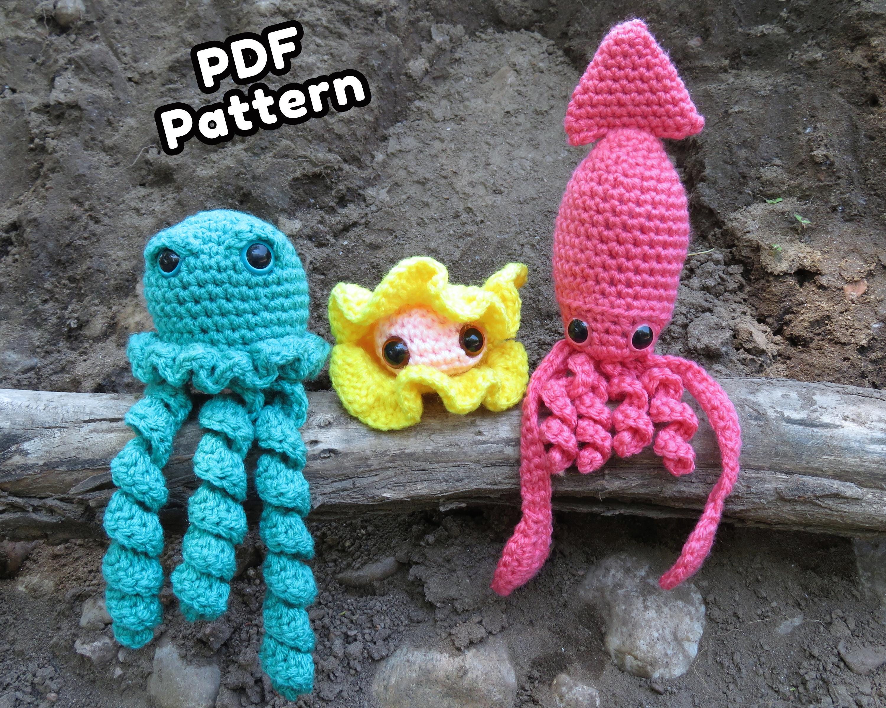 39 Crochet Jellyfish Patterns: Amigurumi, Rattles, Squish, and Keychains 16 Beginner Crochet Pattern Set