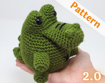 Small Alligator No-Sew Crochet Pattern, Abner the Alligator amigurumi, printable pdf