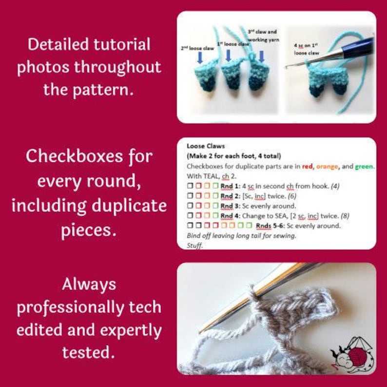 Easy to follow crochet pattern with lots of photos, professionally tech edited and tested.