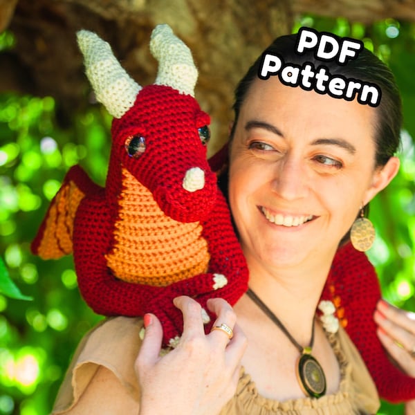 Vincent The Dragon Pattern - Crochet - Amigurumi 3D - Pattern PDF