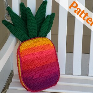 Pineapple Cushion Crochet Pattern, Rainbow Pineapple Pillow Design