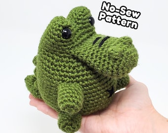 Crochet Alligator Pattern - Easy No-Sew Amigurumi - PDF Download
