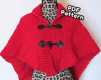 Winter Wanderer Cape Crochet Pattern, printable pdf