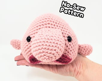 Blobfish Amigurumi Virkmönster, utskrivbar pdf